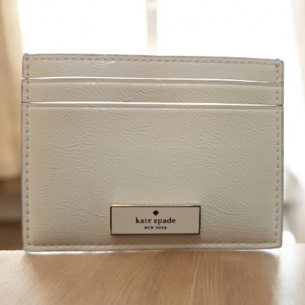 🎁Kate Spade Bridget Crinkle Patent Small Slim Card Holder Wallet NWT